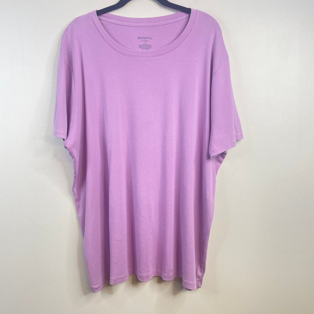 Merona Ultimate T-Shirt Top Women 4 Lilac Comfy Short Sleeve V Neck Pullover Tee